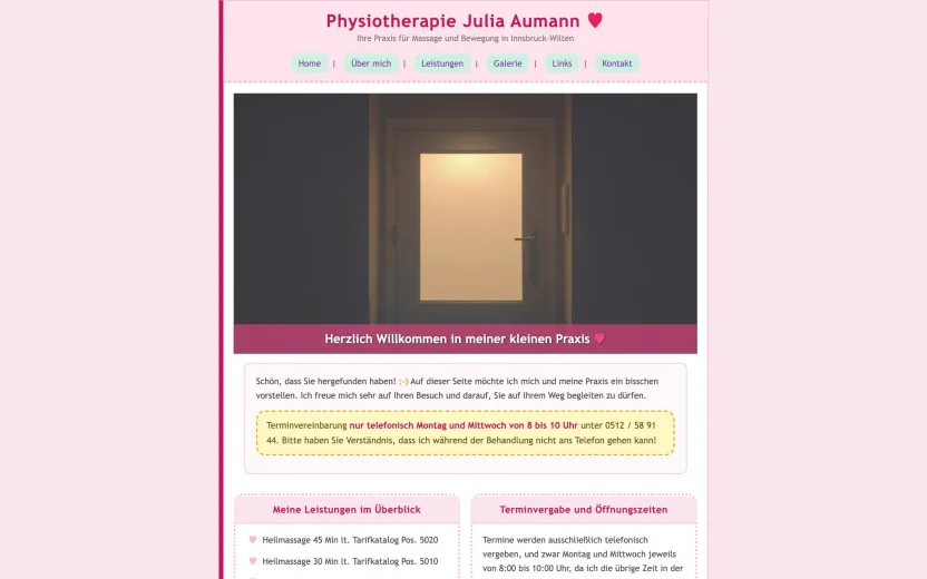 Physiotherapie — Vorher
